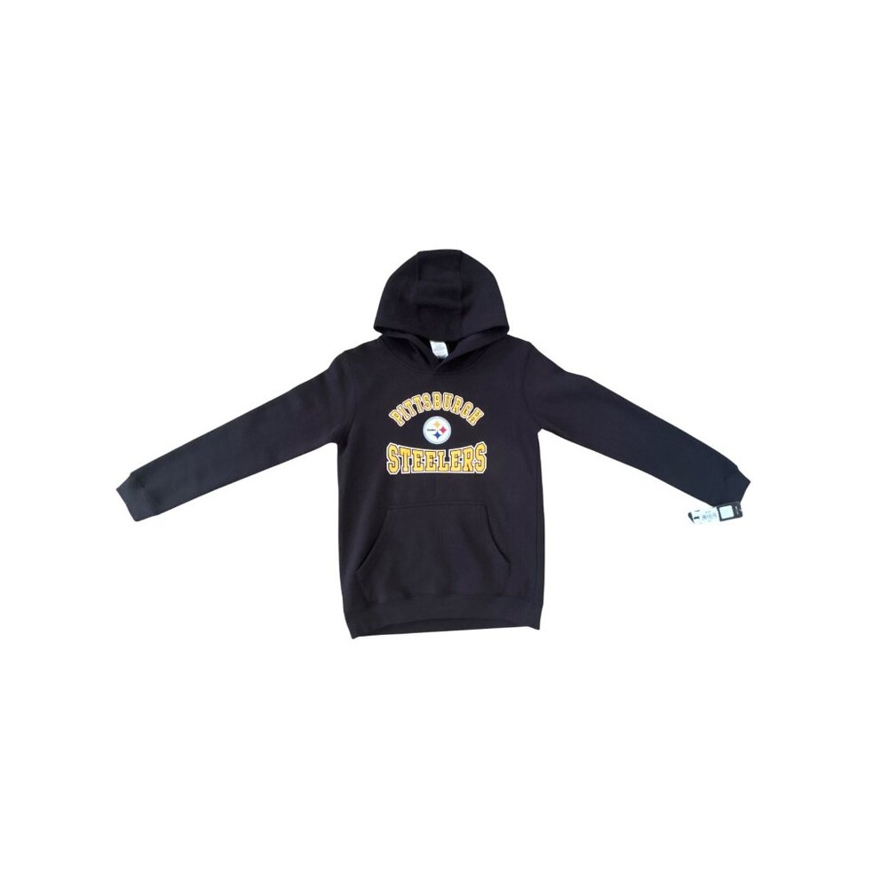 NFL Pittsburgh Steelers Youth Black Hoodie Sweatshirt LG Cotton/Polyester Blend